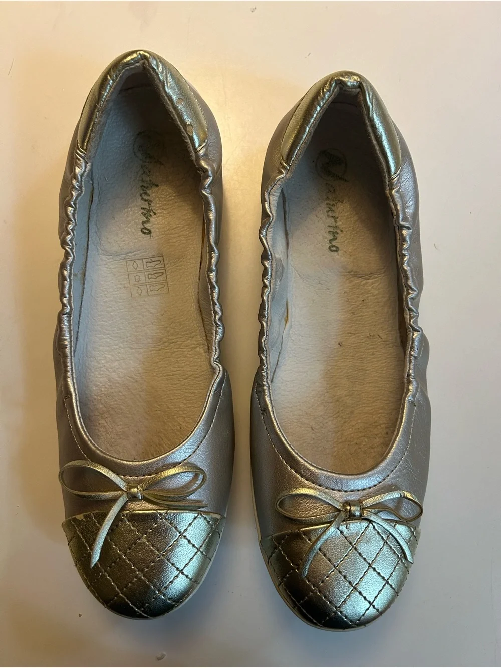 Naturino Metallic Gold/Silver Ballet Flats Big Girls size 36 (US 4-4.5)